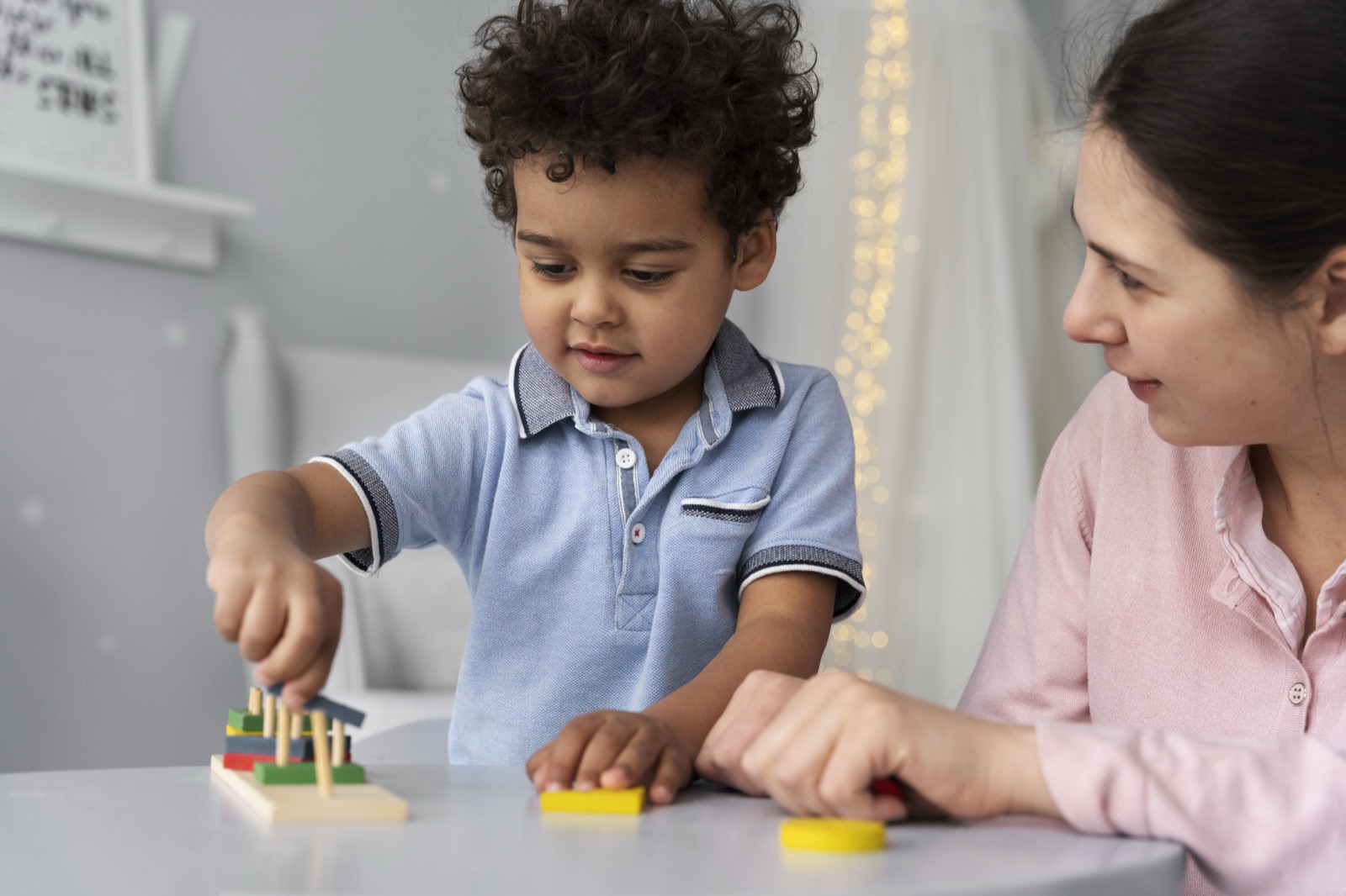 A child enjoying an educational game
