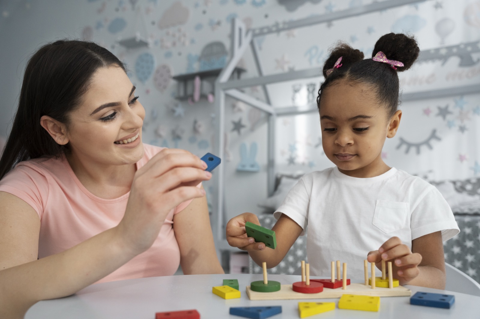 A child enjoying an educational game