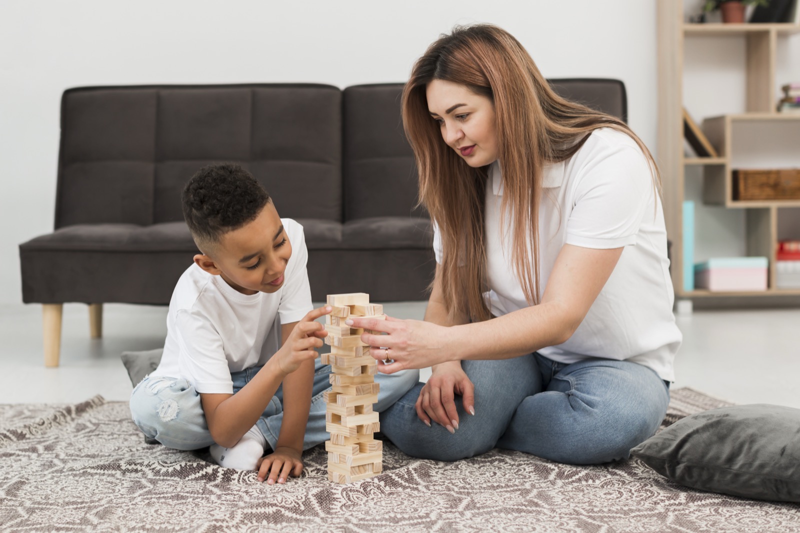A mother and son spending time together