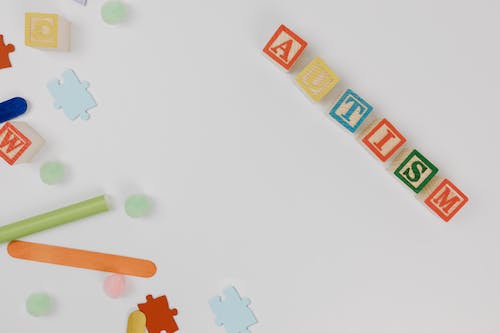 Free Overhead Shot of Wooden Alphabet Blocks Stock Photo