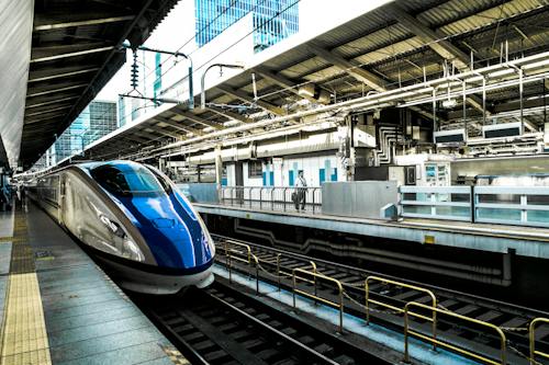 Free Speed Train on Rail Stock Photo